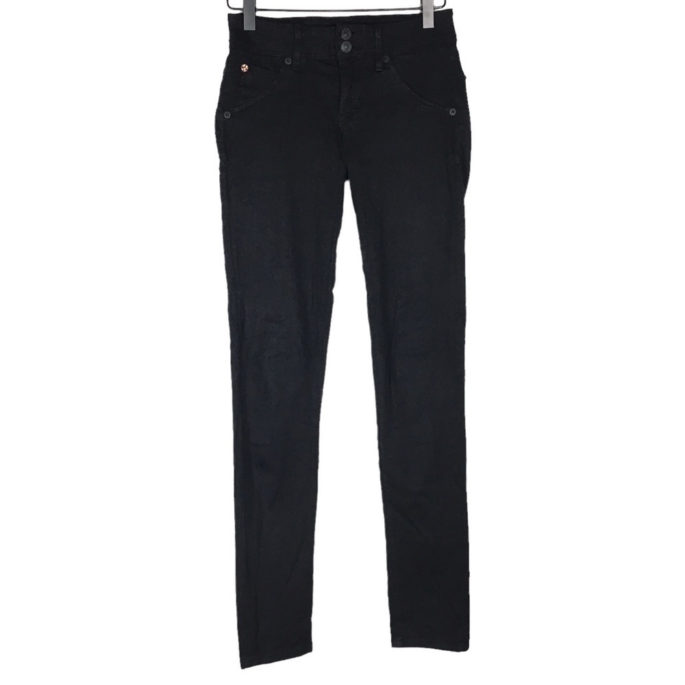 HUDSON Jeans Collin Skinny Slim Fit Flap Pockets Black Stretch Denim Size 24